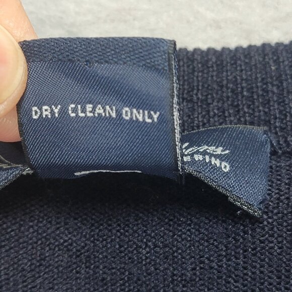 Brooks Brothers Sweater Vest Men L Wool Knit Vneck Pullover Blue Preppy Office - Picture 5 of 9